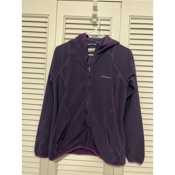 Columbia Full Zip Waffle Knit Sweatshirt Purple Sz: Medium - Picture 1 of 4